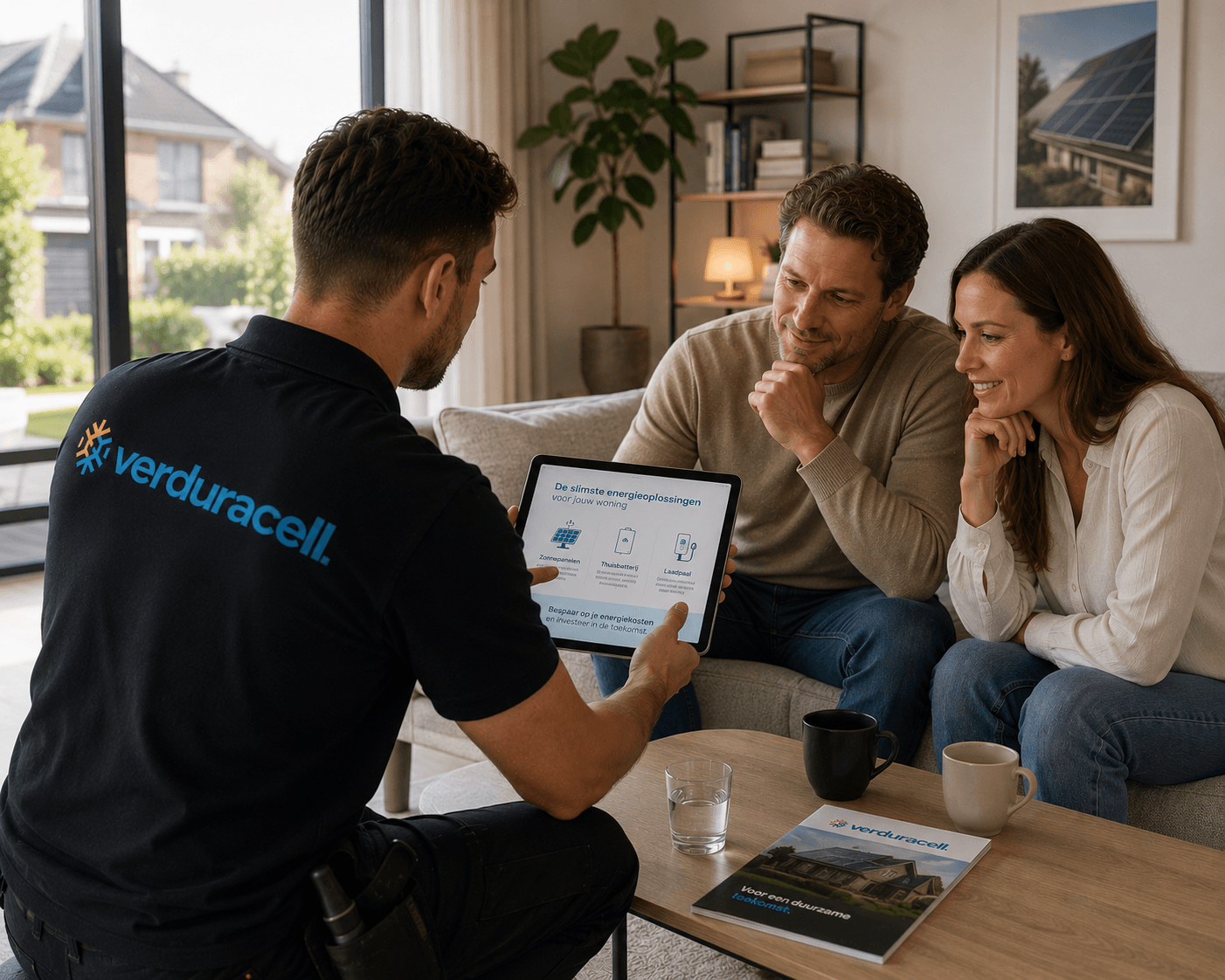 Adviseur van Verduracell bespreekt de mogelijkheden aan huis